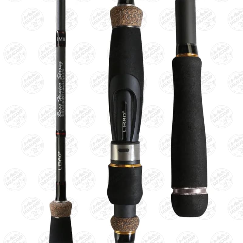 چوب ماهیگیری اسپینینگ LIBAO دوتکه کربن ۲٫۱۴ متر مدل Bass Hunter اکشن ۸-۳۵ — تصویر ۷