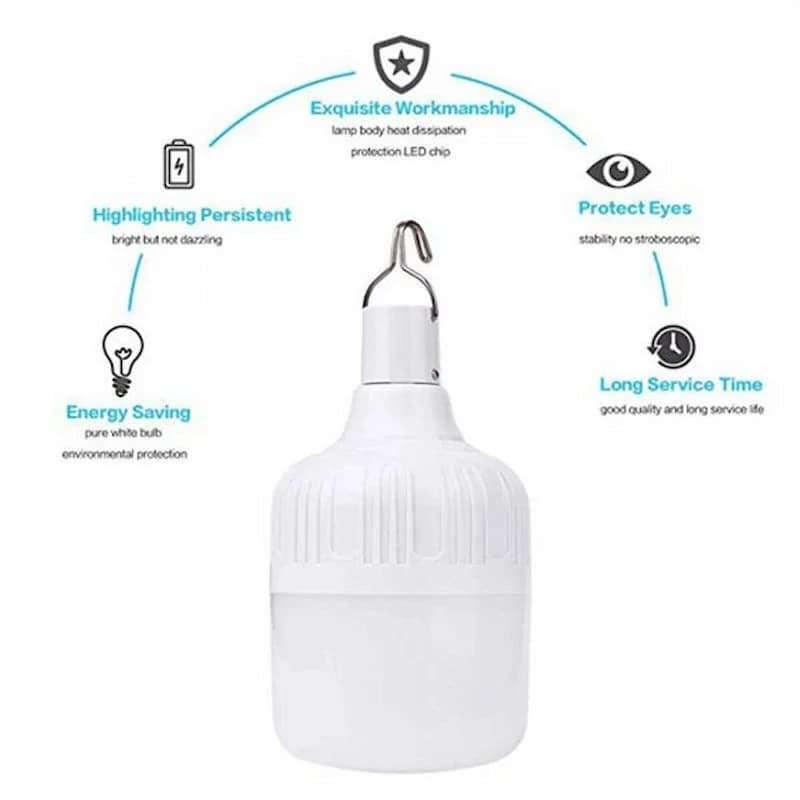 چراغ اضطراری و کمپی شارژی 20 وات LED BULB — تصویر ۲