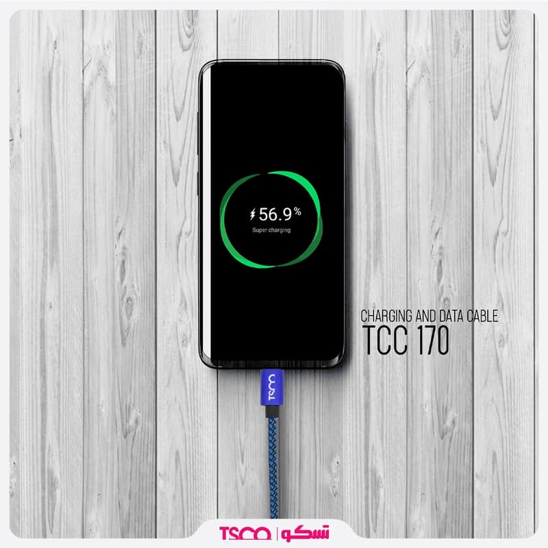 کابل شارژ USB به USB-C تسکو مدل TCC 170 طول 1 متر — تصویر ۷