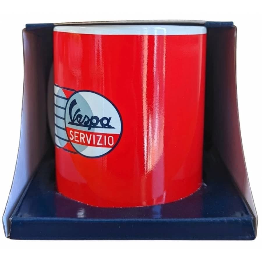 ماگ سرامیکی اورجینال وسپا ایتالیا Vespa Servzio MUG rouge — تصویر ۵