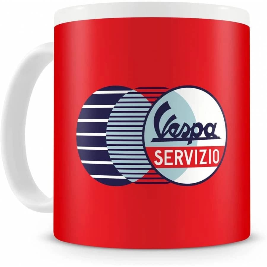 ماگ سرامیکی اورجینال وسپا ایتالیا Vespa Servzio MUG rouge — تصویر ۸