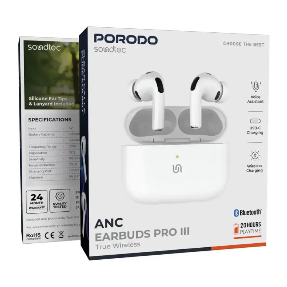 هندزفری بیسیم پرودو با نویز کنسلینگ (ANC) مدل (Earbuds Pro 3) — تصویر ۲