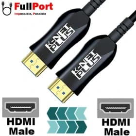 کابل تصویر HDMI نسخه 2.1 فیبر نوری (برند K-NET PLUS – مدل KP-CHAOC21300 – طول 30 متر – مشکی – گارانتی 36 ماهه شبکه البرز) — تصویر ۲