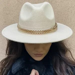 کلاه شاپوی فدورا بژ با اکسسوری لاویونسا laviyonsa Fedora Beige 364698210