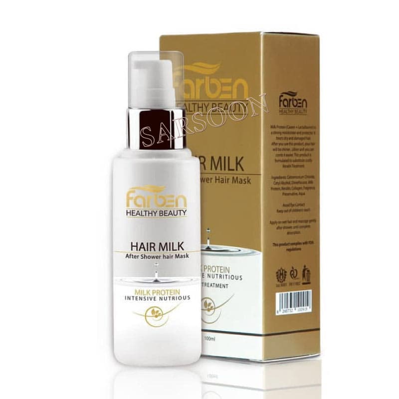 شیر موی مغذی و ترمیم کننده فاربن بدون آبکشی 100 میلی لیتر Farben Nourishing And Repairing Hair Milk For Dry And Damage Hair