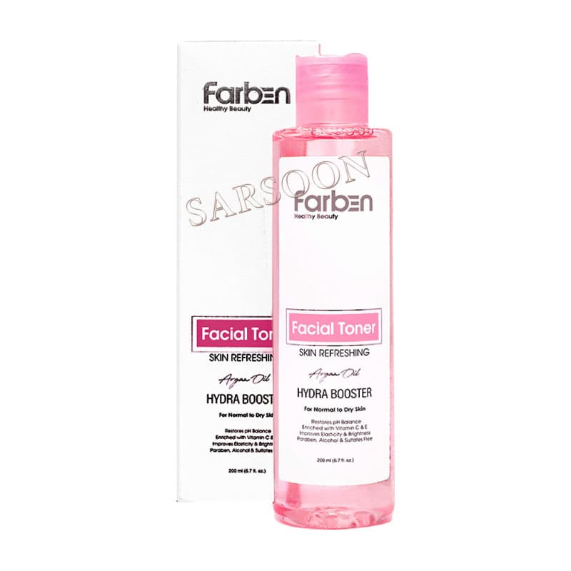 تونر پاک کننده صورت حاوی روغن آرگان فاربن مناسب پوست معمولی تا خشک 200 میلی لیتر Farben Argan Facial Toner — تصویر ۲