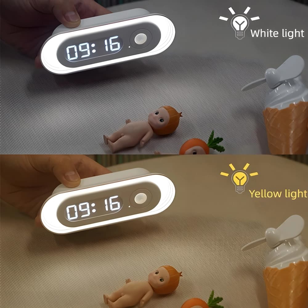 ساعت دیجیتال و چراغ خواب هوشمند نالاکال مدل Nalacal Time Human Induction Lamp Motion Sensor Light — تصویر ۵