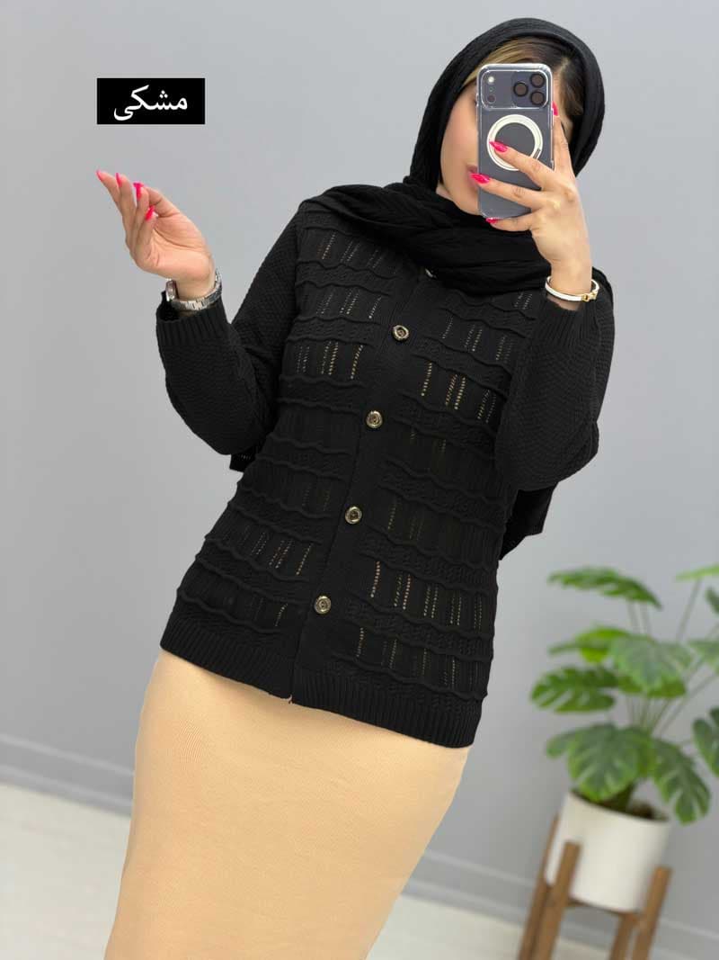ژاکت یقه گرد بافت نگار کد201677 — تصویر ۷