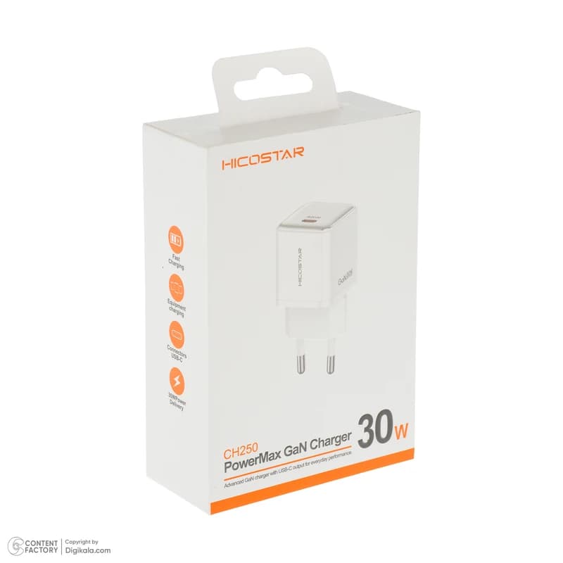 شارژر دیواری 30 وات هایکو استار CH250 GaN PD 3A — تصویر ۱۰
