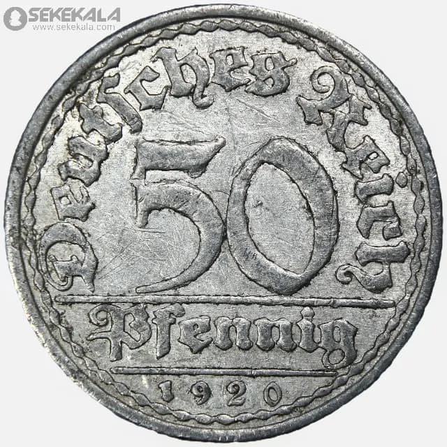 سکه 50 فنیگ آلمان (جمهوری وایمار) 1920 A