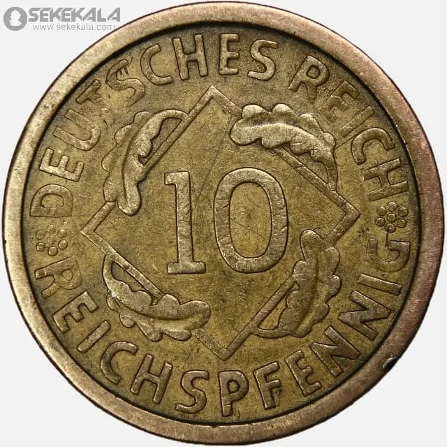 سکه 10 رایش فنیگ آلمان (جمهوری وایمار) 1925