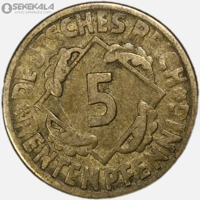 سکه 5 رنتن فنیگ آلمان (جمهوری وایمار) 1924