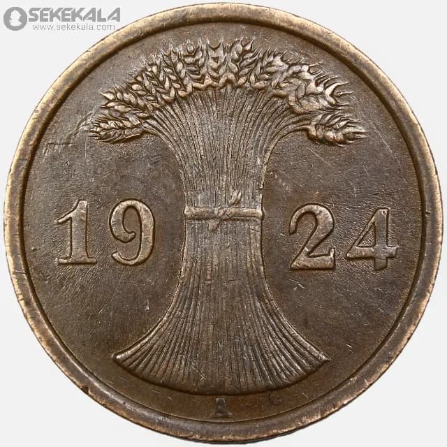 سکه 2 رنتن فنیگ آلمان (جمهوری وایمار) 1924