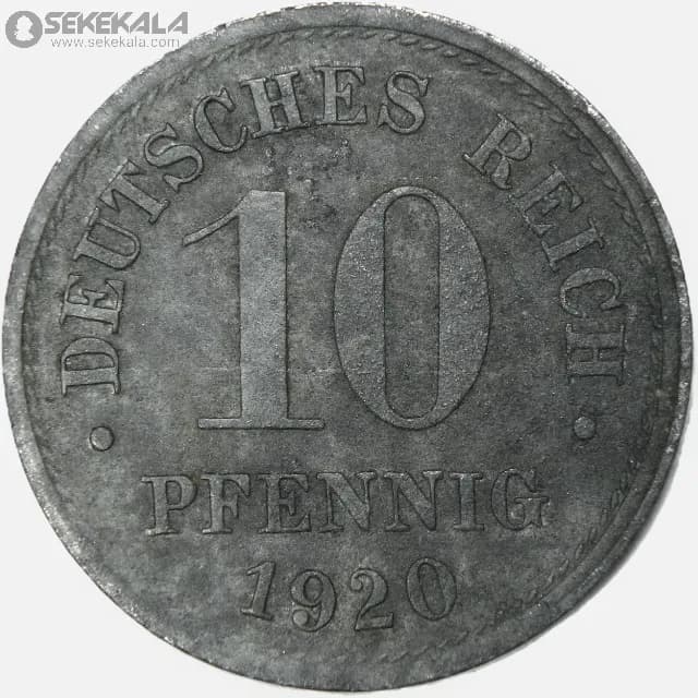 سکه 10 فنیگ امپراتوری آلمان 1920 — تصویر ۲