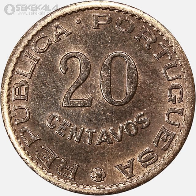 سکه 20 سنتاوو سائوتومه و پرینسیپ مستعمره پرتغال 1952 (بسیار کمیاب) — تصویر ۲