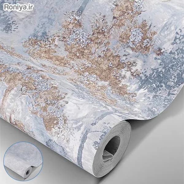ست کاغذ دیواری آبی فیروزه ای روشن طرح درخت کد 00183 + طرح ساده