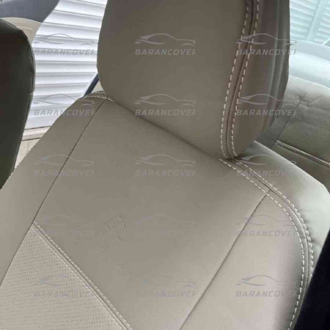 روکش صندلی رنو فلوئنس fluence دنده چرم رنگ کرم — تصویر ۲