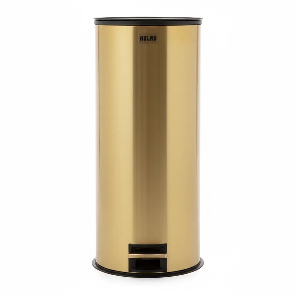 سطل پدالی اطلس ATLAS استیل 20 لیتری درب آرام بند مدل هانیس — تصویر ۲