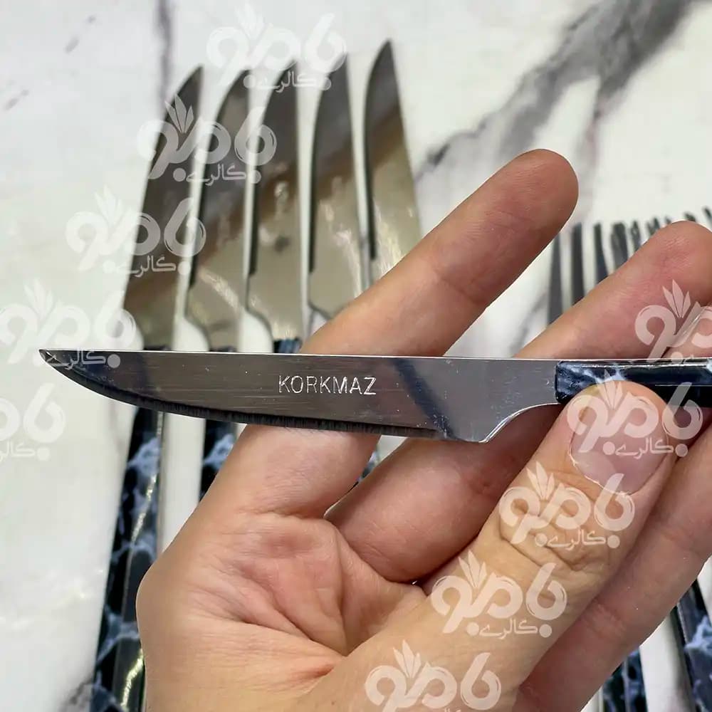 ست کارد و چنگال استیل جعبه دار ماربل کرکماز — تصویر ۳