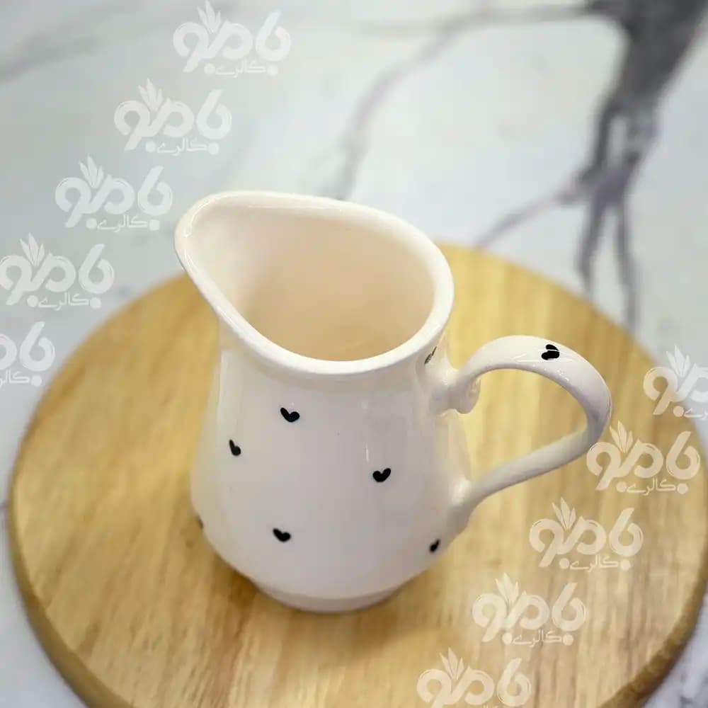 پارچ سرامیکی کوچک قلب ریز مشکی — تصویر ۳
