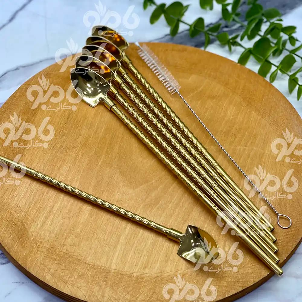 نی قاشقی استیل وارداتی طرح بیل