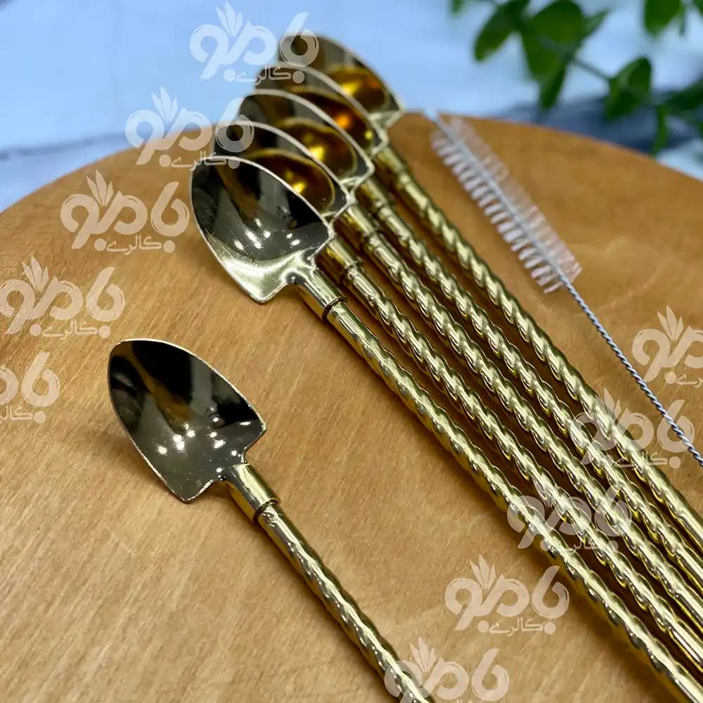 نی قاشقی استیل وارداتی طرح بیل — تصویر ۳