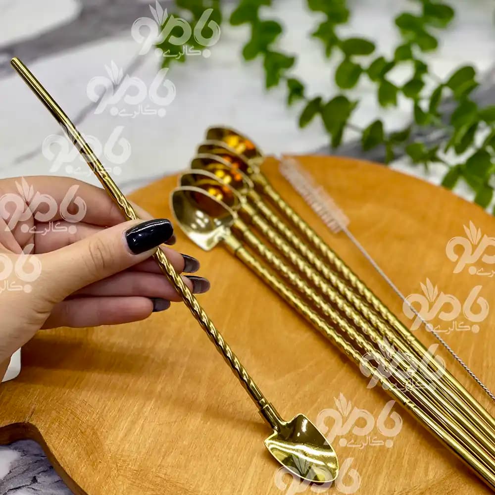 نی قاشقی استیل وارداتی طرح بیل — تصویر ۲