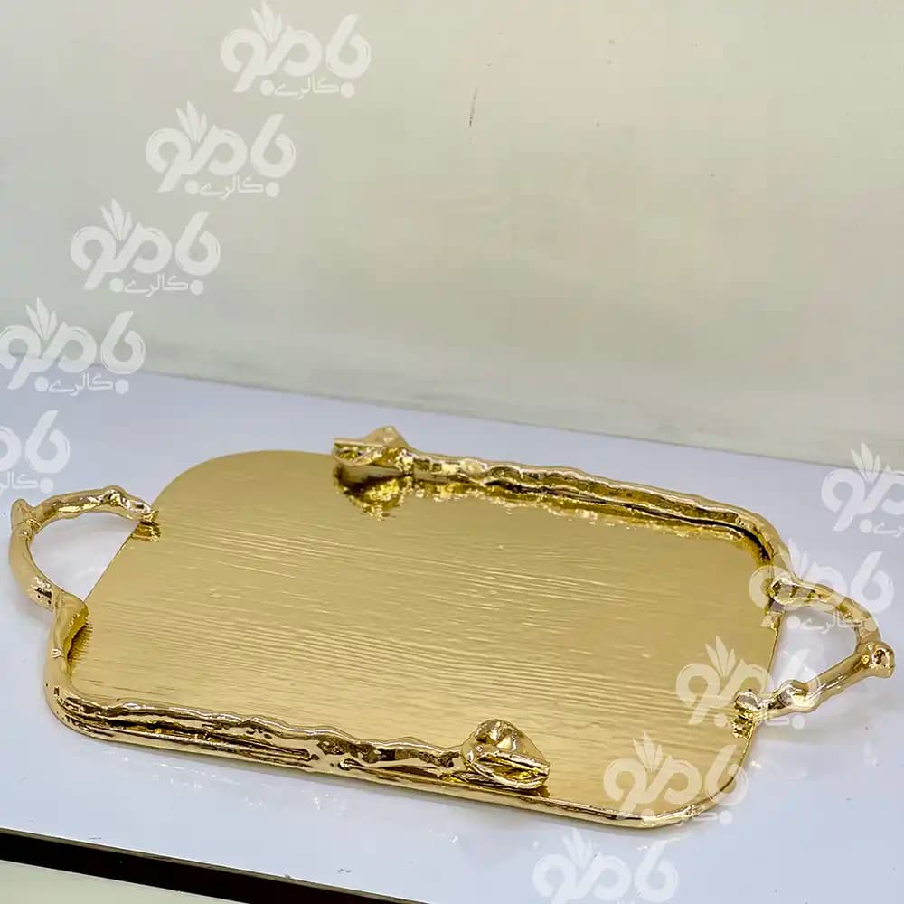 سینی مستطیل آلومینیوم لیلیوم 290/410 طلایی