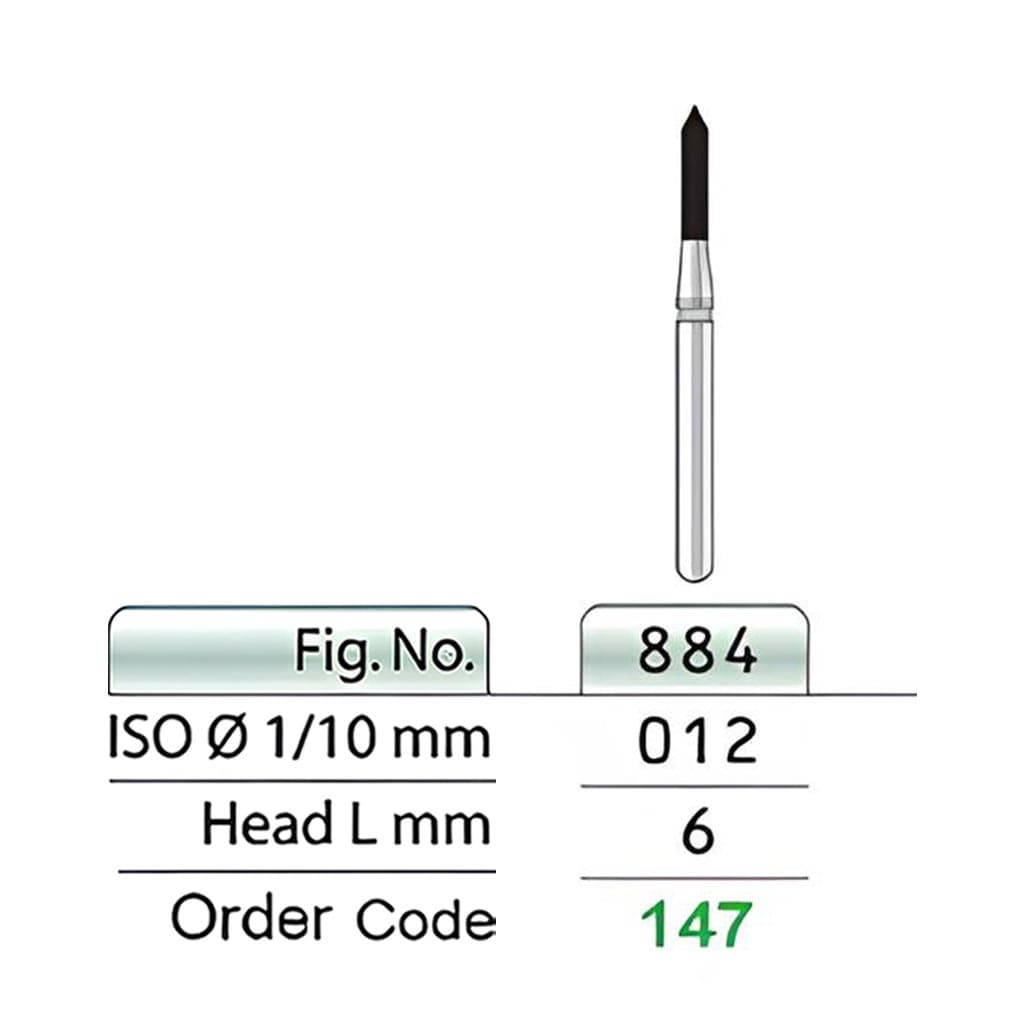 فرز الماسی توربین چمفر(بِوِل) تیزکاوان کد 884 (استوانه سوزنی کوتاه BEVELED CYLINDER) — تصویر ۲