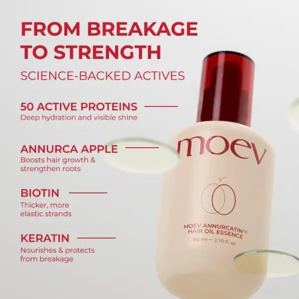روغن افزایش رشد و حجم مو محافظ حرارت مو ایو MOEV ANNURCATIN Hair Oil Essence — تصویر ۴