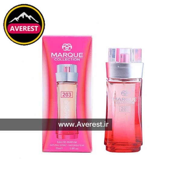 عطر 25 میل مارکویی کالکشن کد 203 رایحه لاگوست تاچ آف پینک
