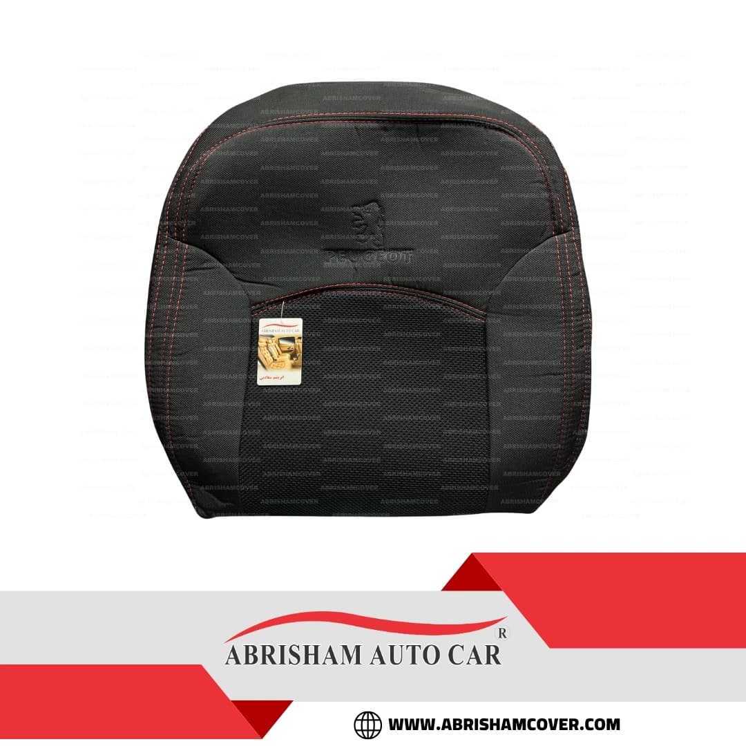روکش صندلی پژو 206/207 پارچه ای مشکی با دوخت قرمز — تصویر ۲