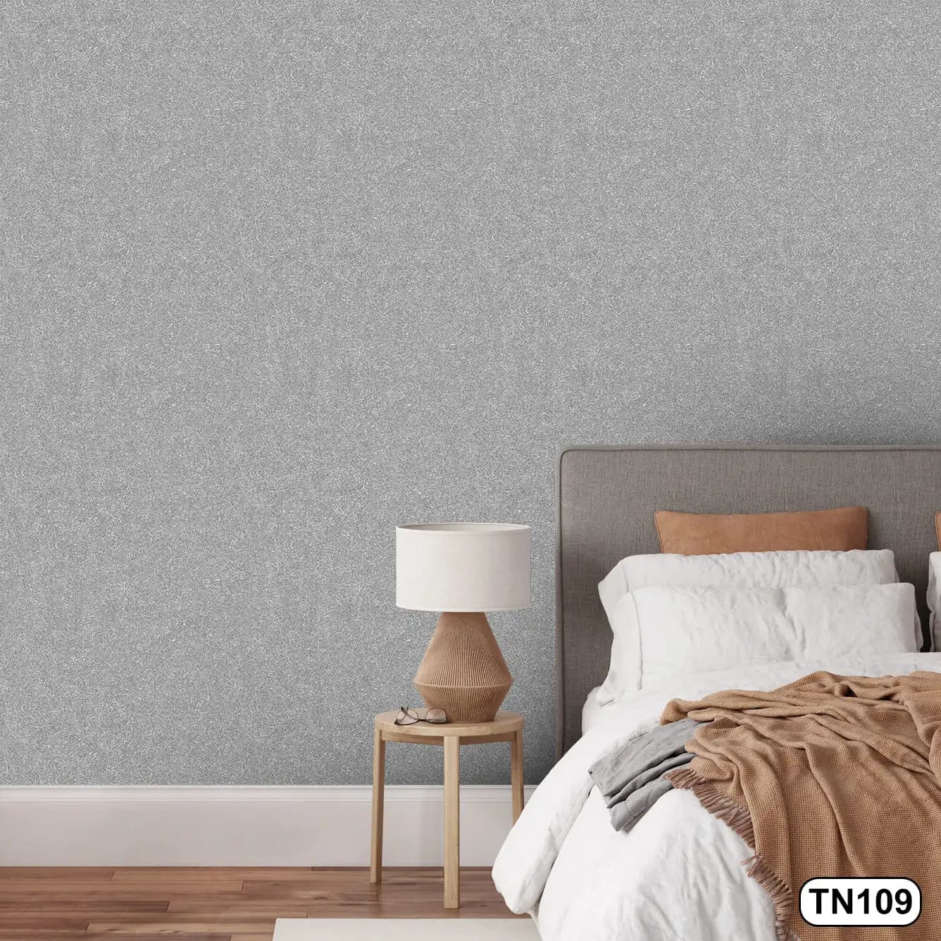 کاغذ دیواری رنگ طوسی روشن کد TN109