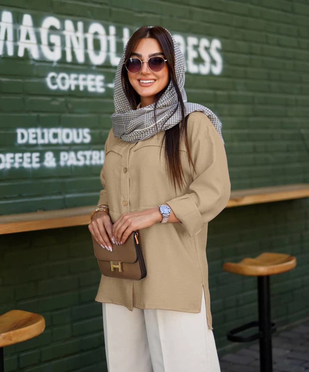شومیز لینن زارا مدل گلبرگ — تصویر ۶