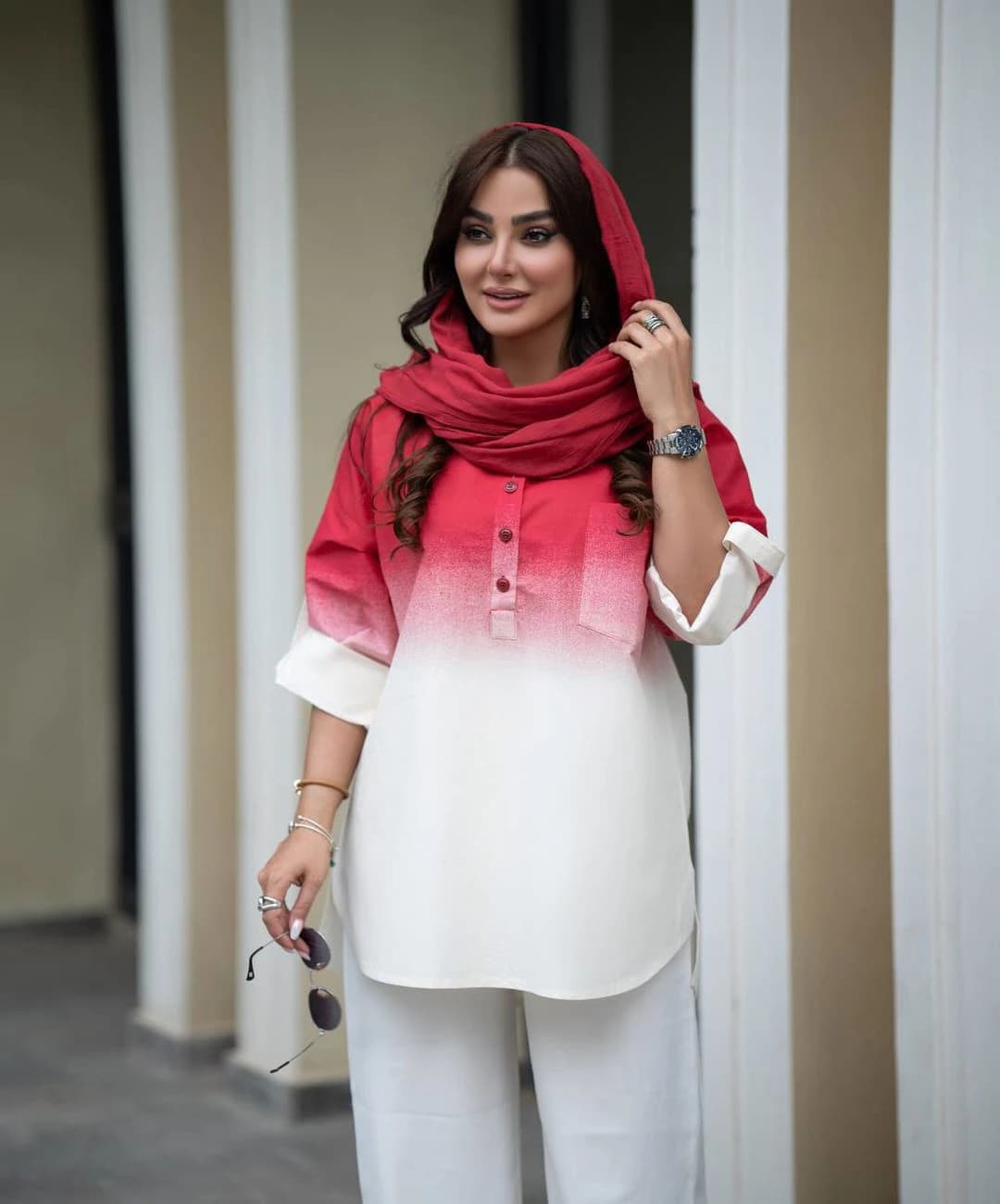 شومیز آبرنگی مدل آرنیا — تصویر ۵