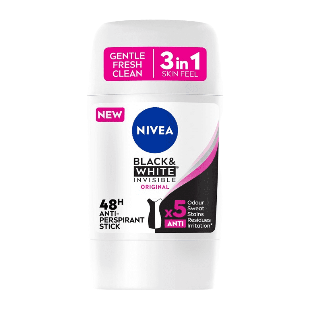 مام صابونی ضد تعریق زنانه نیوآ بلک اند وایت اینویزیبل اورجینال Nivea Deo Stick Female Black & White 50ml