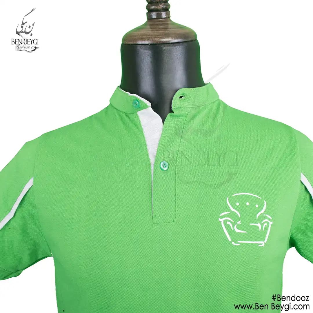 تیشرت جودون پنبه ای پلی استر آستین کوتاه یقه ایستاده کد 7976 — تصویر ۲