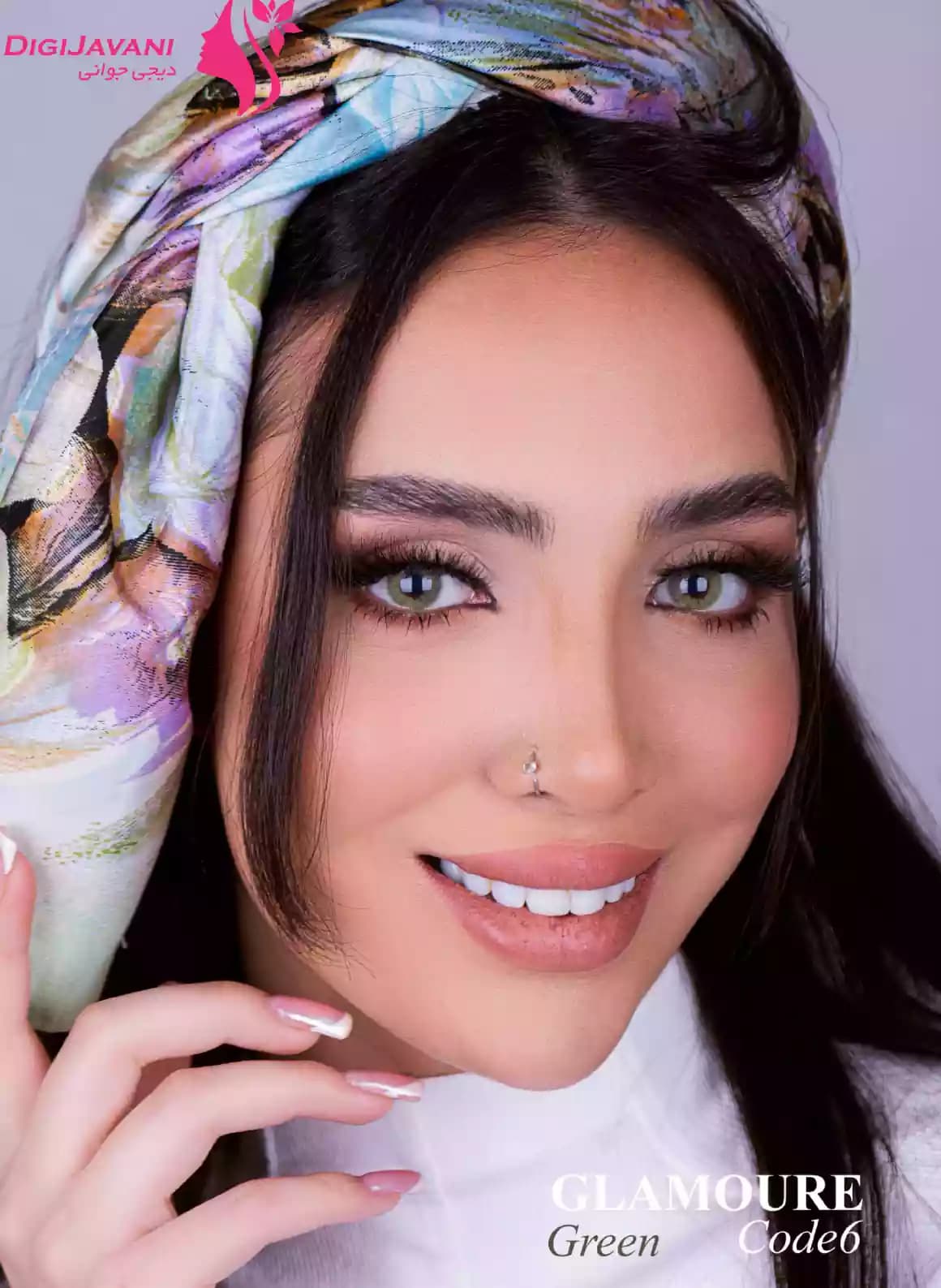 لنز چشم رنگی گلامور (GLAMOUR) مدل سبز کد 6 (Green6) — تصویر ۴