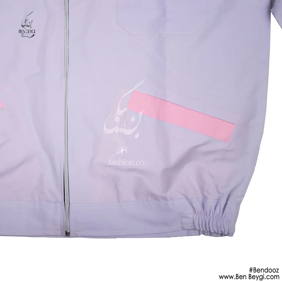 کاپشن کار با شلوار پارچه ترگال دو تیکه رنگ صورتی کد 7163 — تصویر ۲