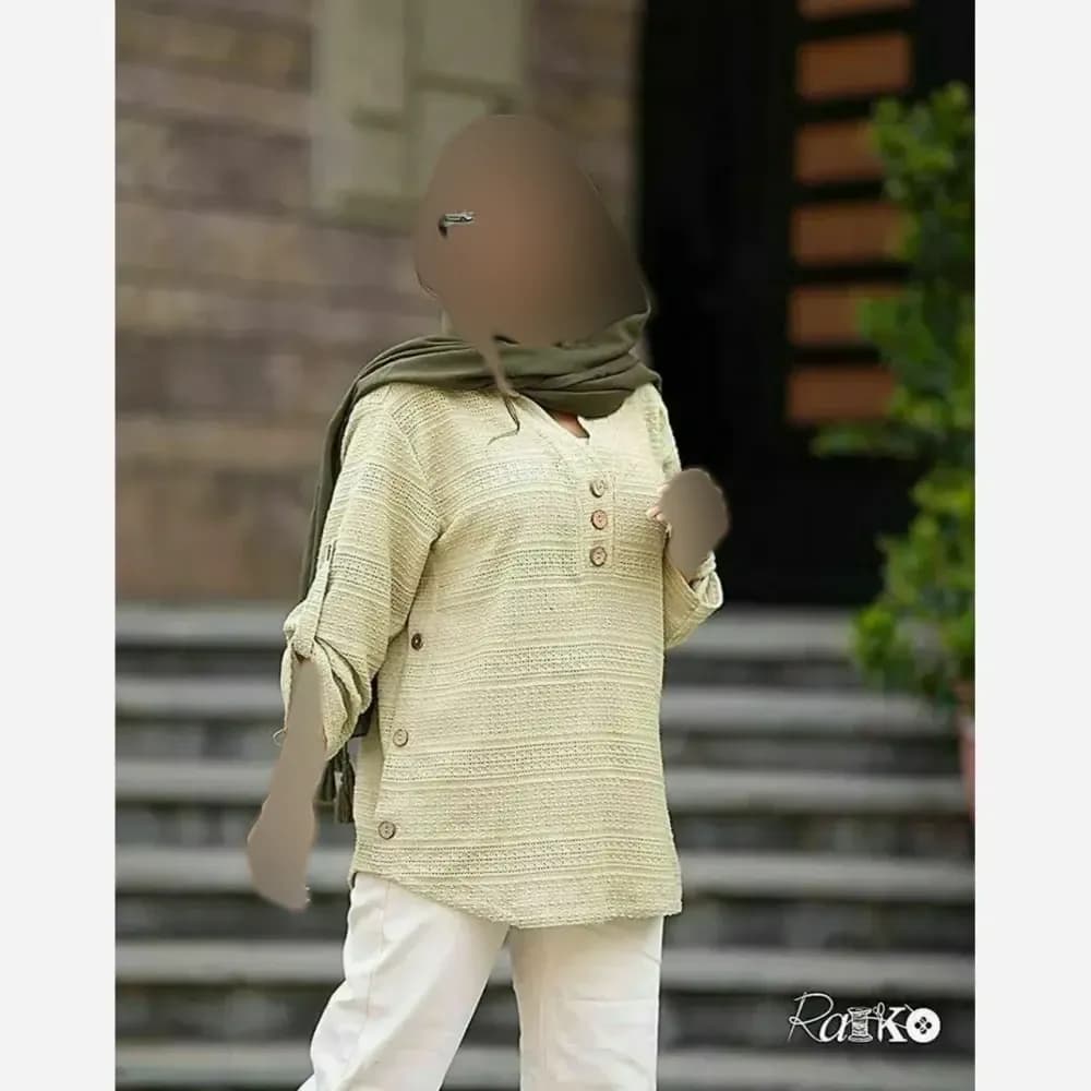 شومیز زنانه مراکشی تابستانه قواره دار سایز بزرگ — تصویر ۲