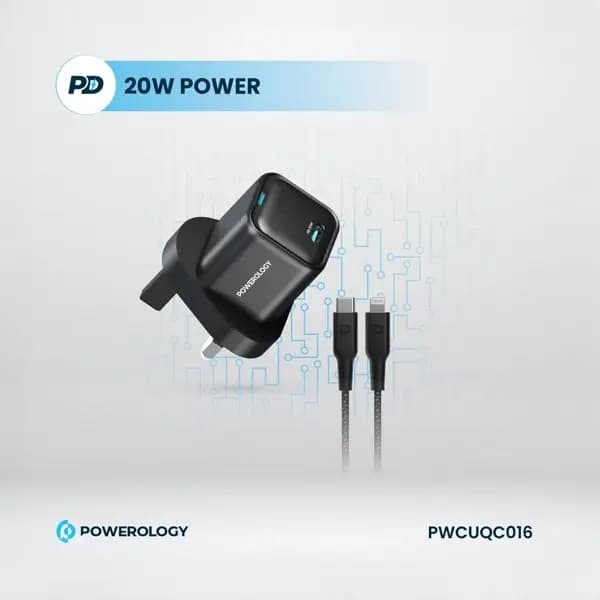 آداپتور شارژ 20 وات پاورولوژی PWCUQC016 — تصویر ۴