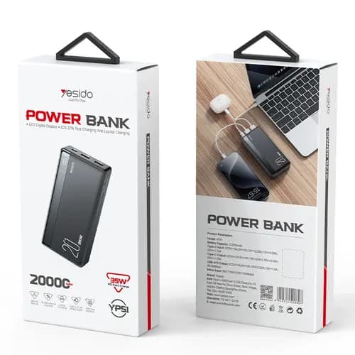 شارژر همراه یسیدو مدل YESIDO YP51 35W ظرفیت 20000 میلیآمپر ساعت — تصویر ۳