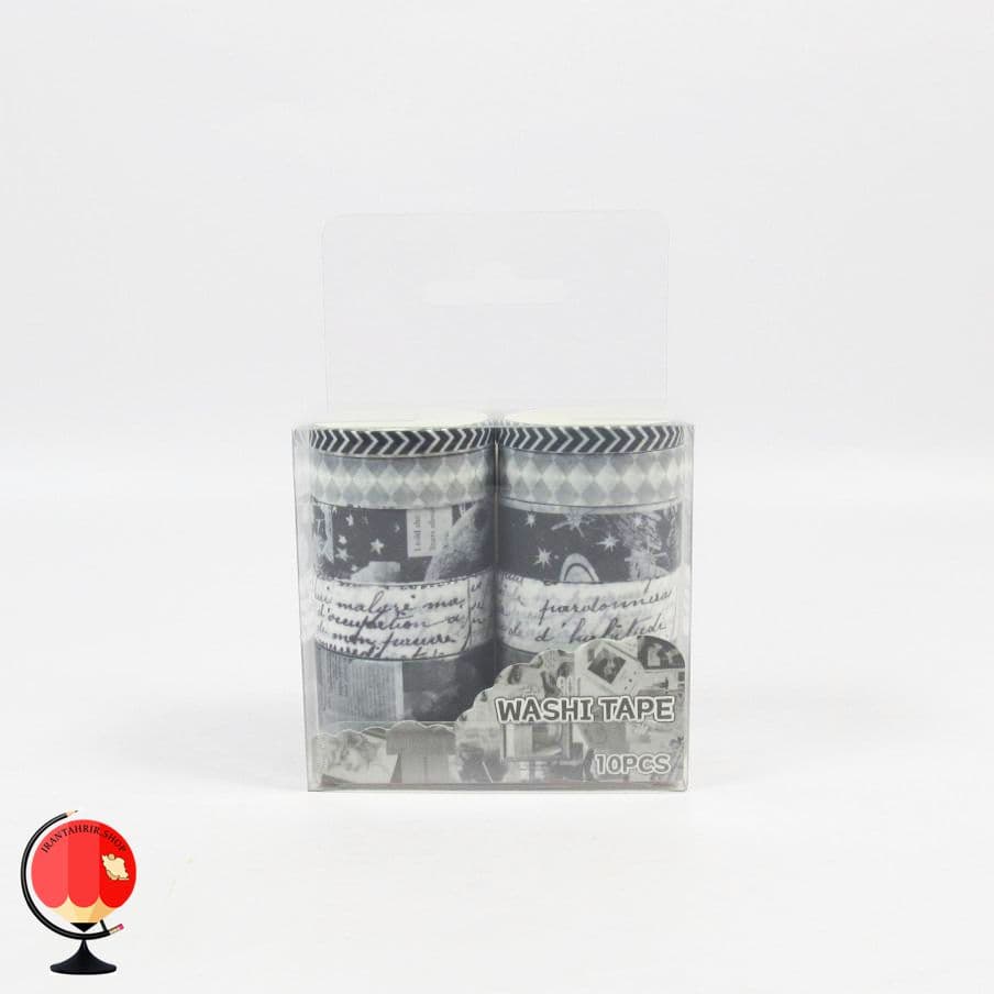 چسب واشی فانتزی سیاه سفید مدل نقاشی مجموعه 10 عددی — تصویر ۵