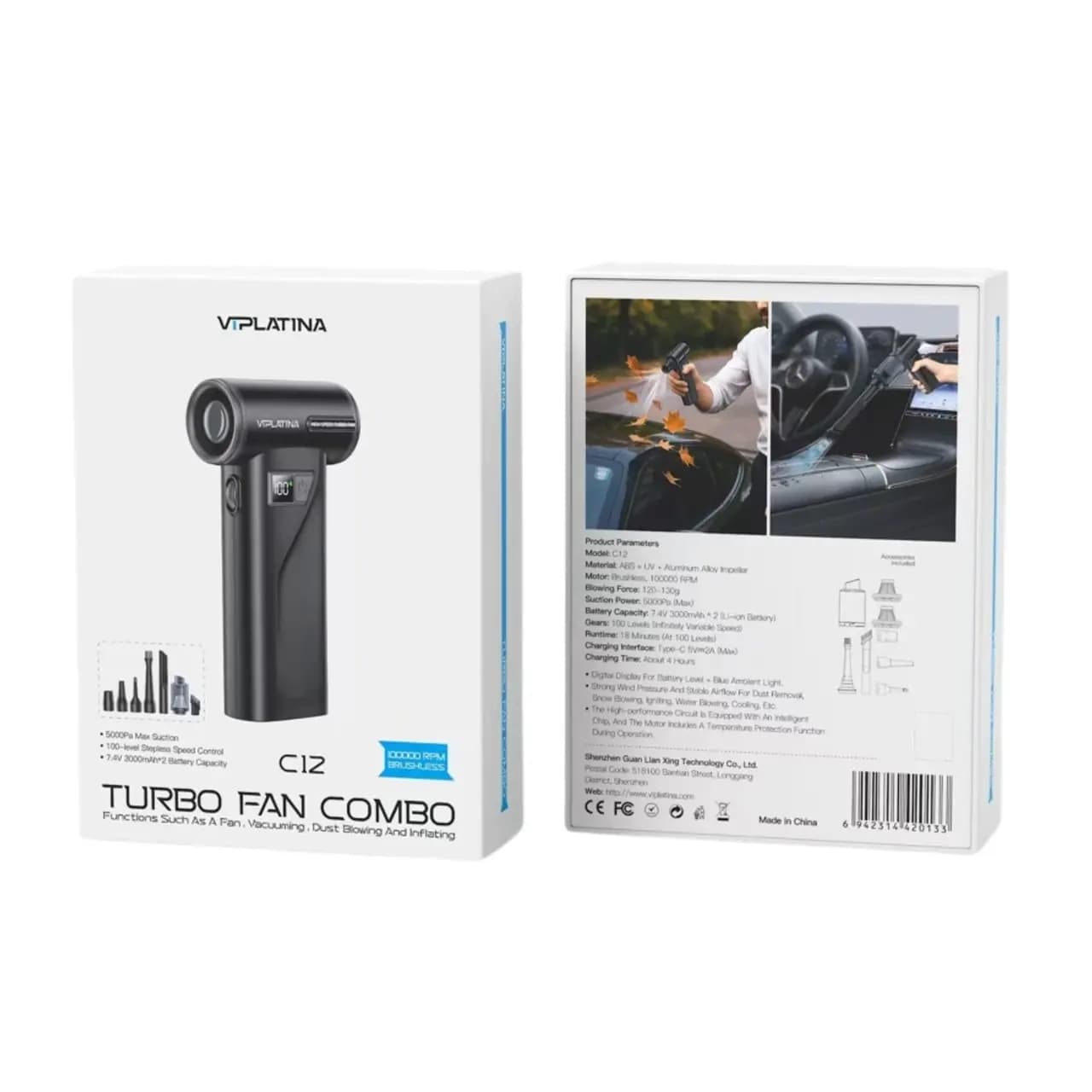 جارو شارژی و دمنده VIPLATINA مدل C12 – مشکی (گارانتی شش ماه تعویض نیکان همراه) — تصویر ۹