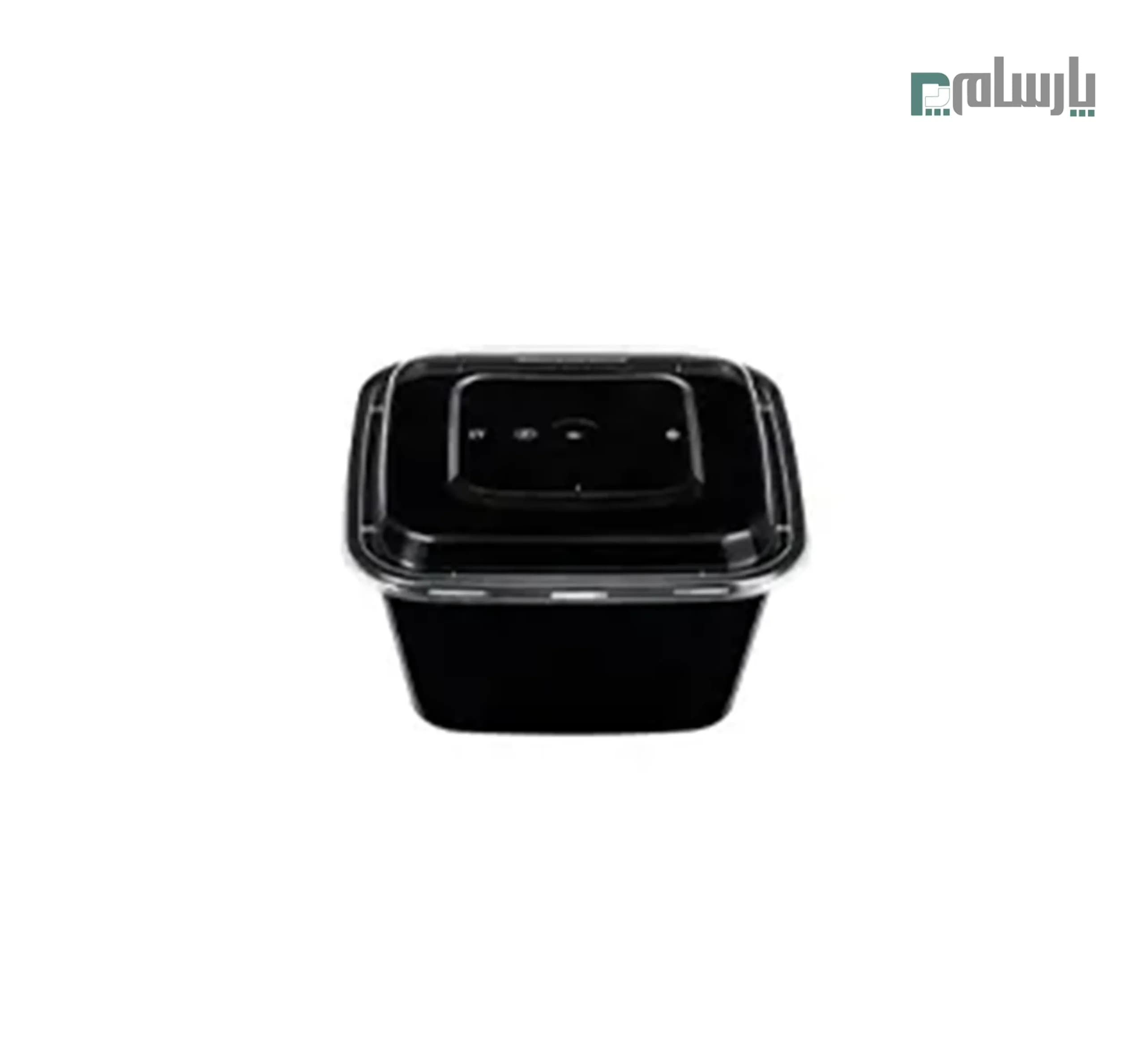 ظرف ماکروویوی هات دلیوری مربع 1250 سی سی مشکی — تصویر ۵
