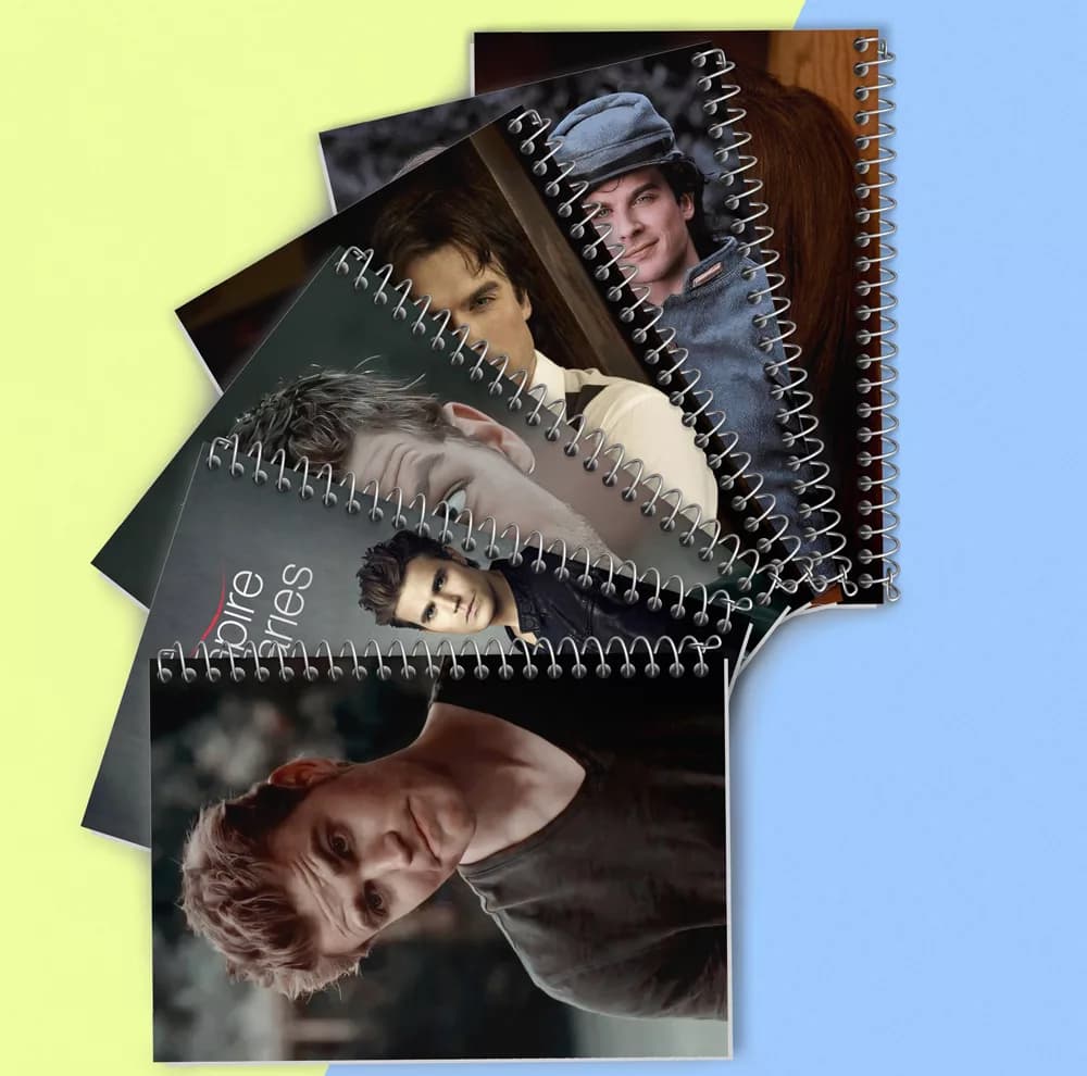 دفتر مشق 100 برگ خندالو طرح خاطرات خون آشام (The Vampire Diaries) کد 715 مجموعه 6 عددی — تصویر ۲