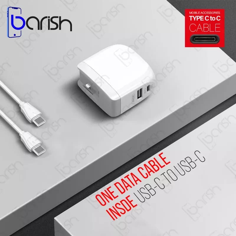 شارژر دیواری 30 وات هیسکا مدل H-115PD به همراه کابل Type-C — تصویر ۵