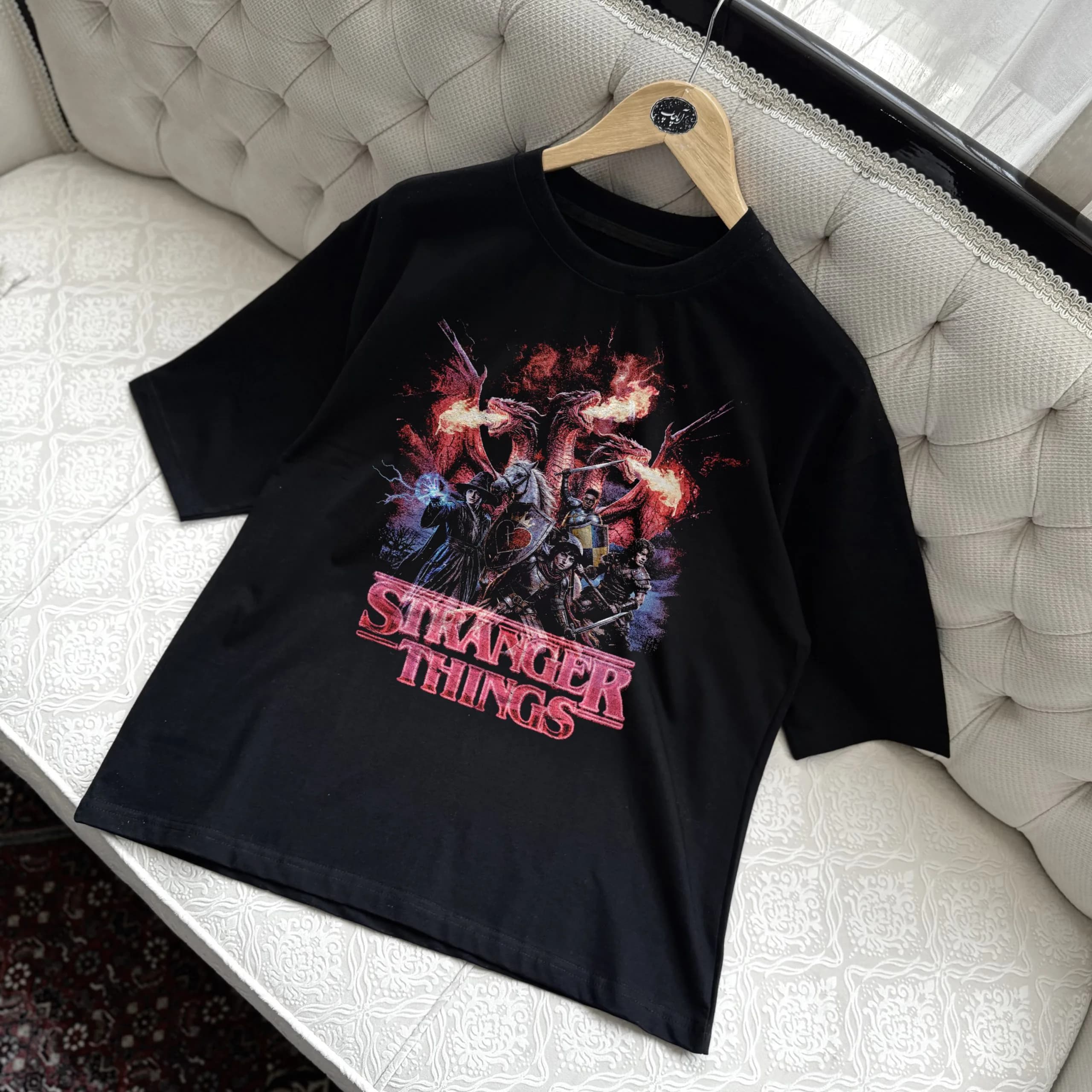 تیشرت نخ پنبهStranger things cover aesthetic — تصویر ۷