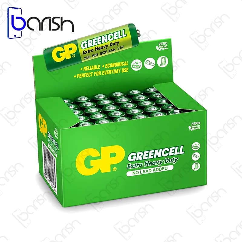 باتری نیم قلمی شیرینک GP مدل R03 – بسته 4 عددی — تصویر ۳