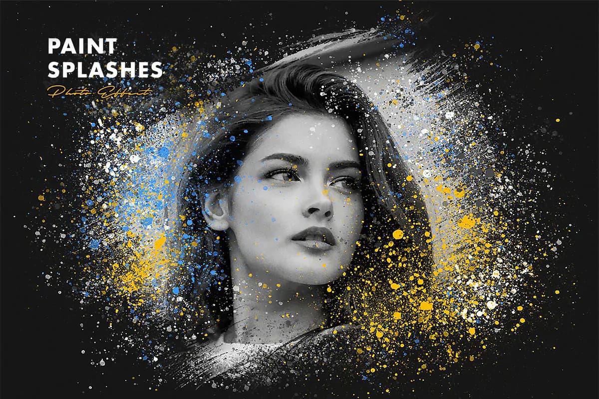 افکت لکه های رنگ پاشیده شده روی عکس